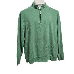 johnnie-O 1/3 Zip Pullover Sweatshirt Size L Green Cotton